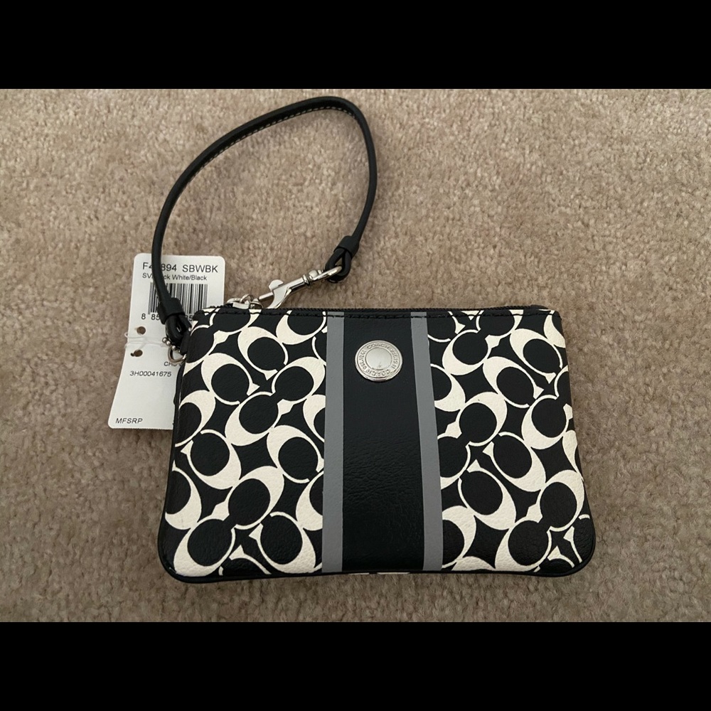 Coach Heritage Stripe Wristlet